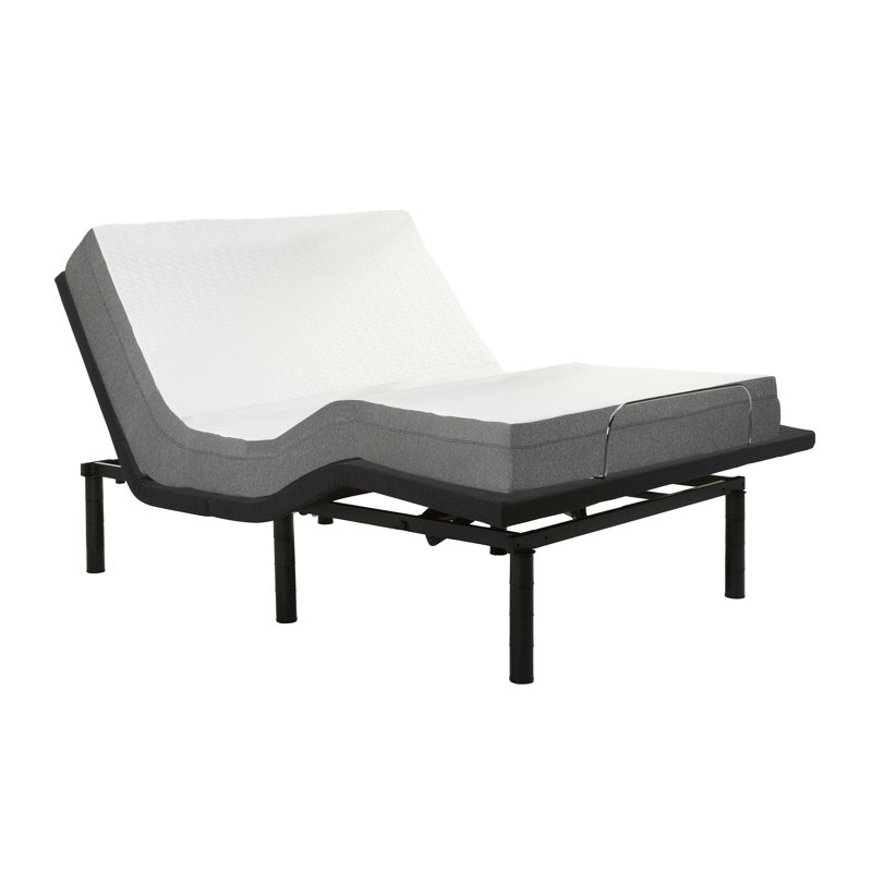 Alwyn Home Murilda 15" Adjustable Bed Frame with Memory Foam Mattress